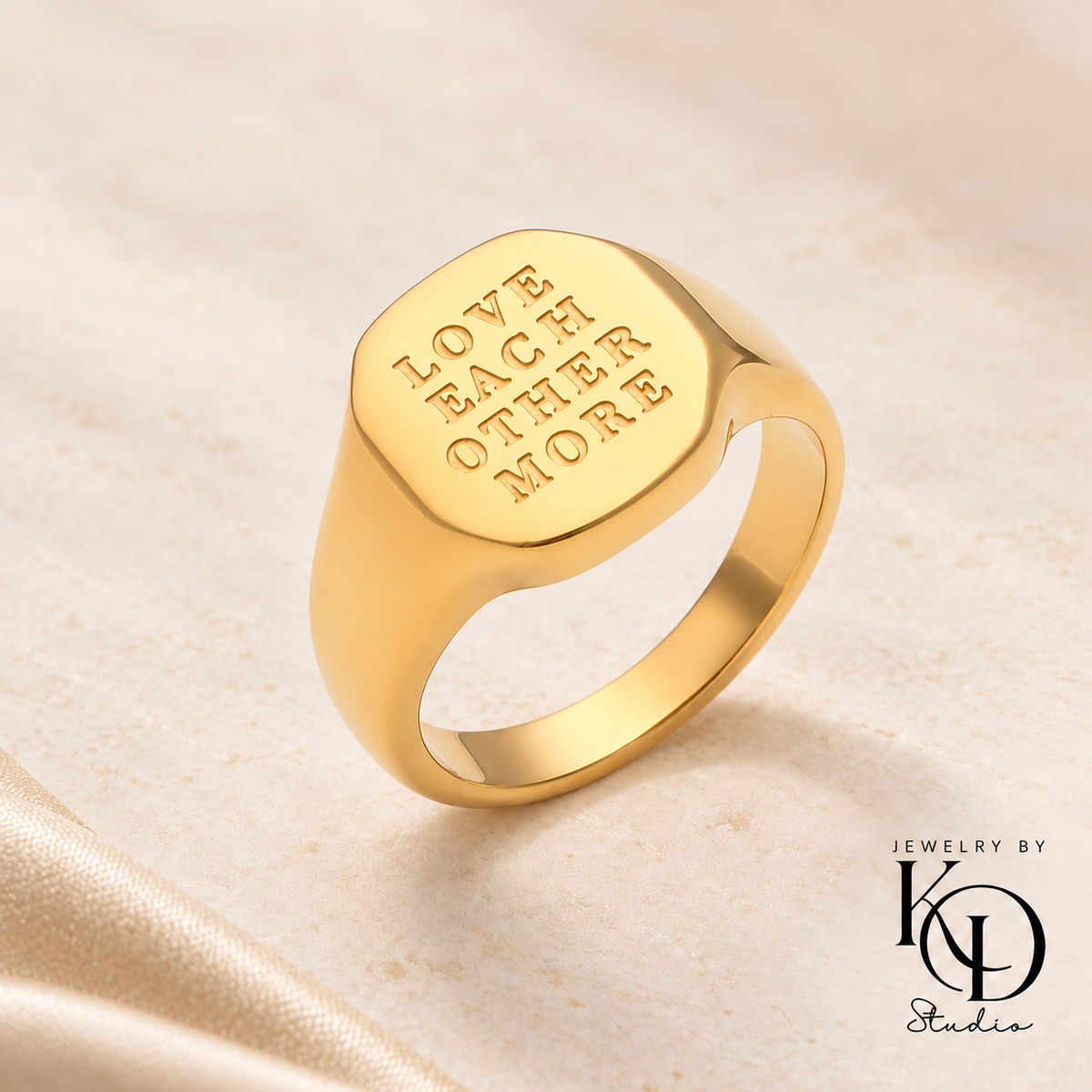 Minimalist Affirmations Rings | 18K Gold Plated