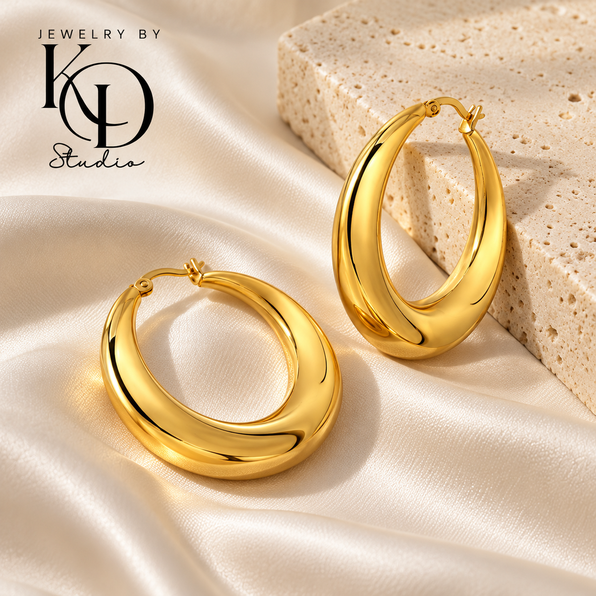 Chubby Hoop Earrings | 18 Karat Gold Plated