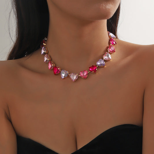 Fashion Crystal Heart Choker