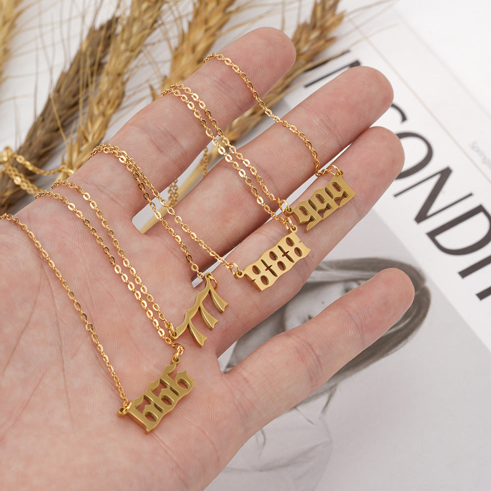 Golden Angel Number Necklace
