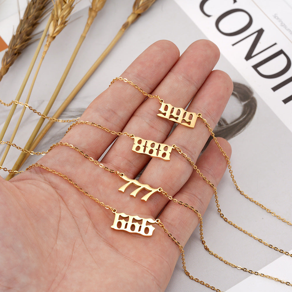 Golden Angel Number Necklace
