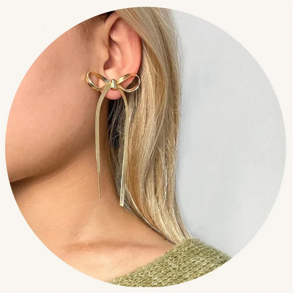 Chic Bow Tassel Earrings