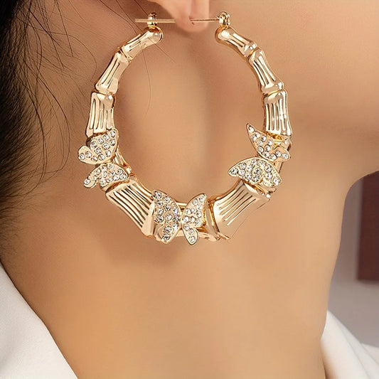 Butterfly Blossom Hoop Earrings