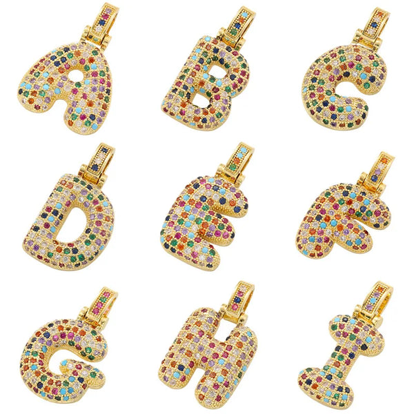 Vibrant Zircon Letter Necklace