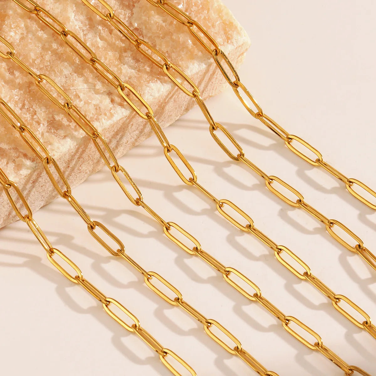 Chic Gold Paperclip Necklace & Bracelet Set