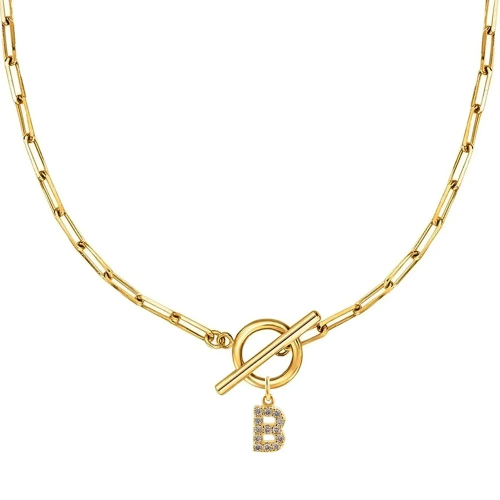 Timeless Golden Initial Charm Necklace