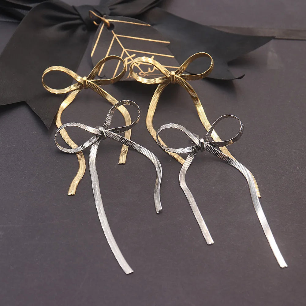 Chic Bow Tassel Earrings