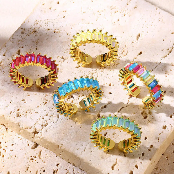 Colorful Zircon Boho Rings