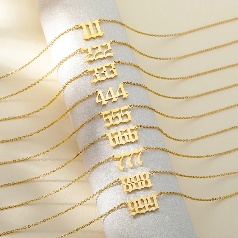 Golden Angel Number Necklace
