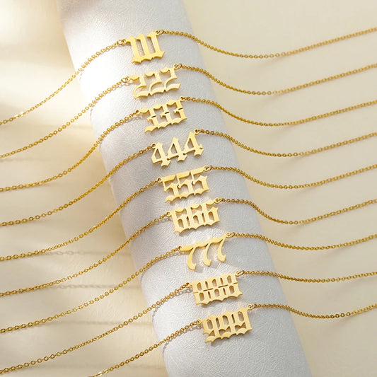 Golden Angel Number Necklace