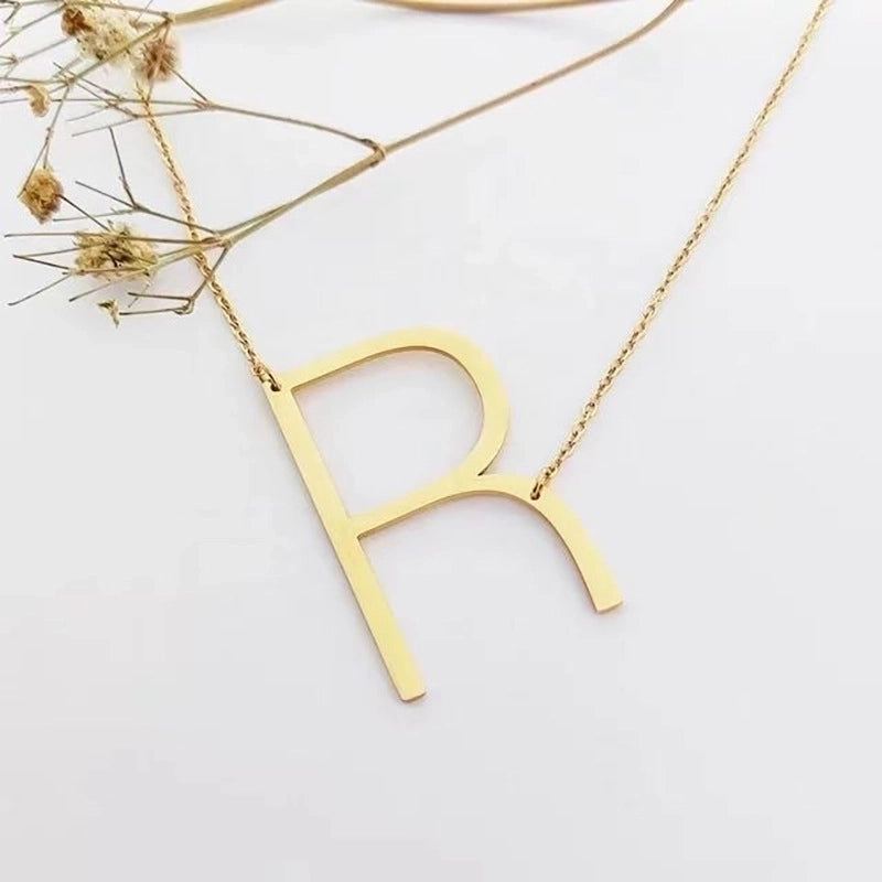 Golden Initial Necklace | 18K Gold Plated