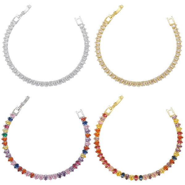 Brass Rainbow Drop Bracelet