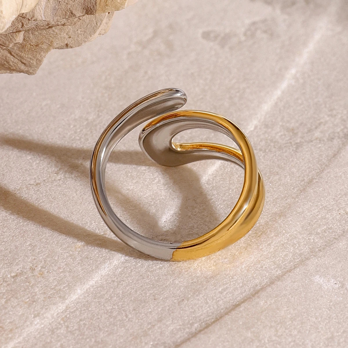 Elegant Asymmetric Ring | 18K Gold Plated | PVD Coated
