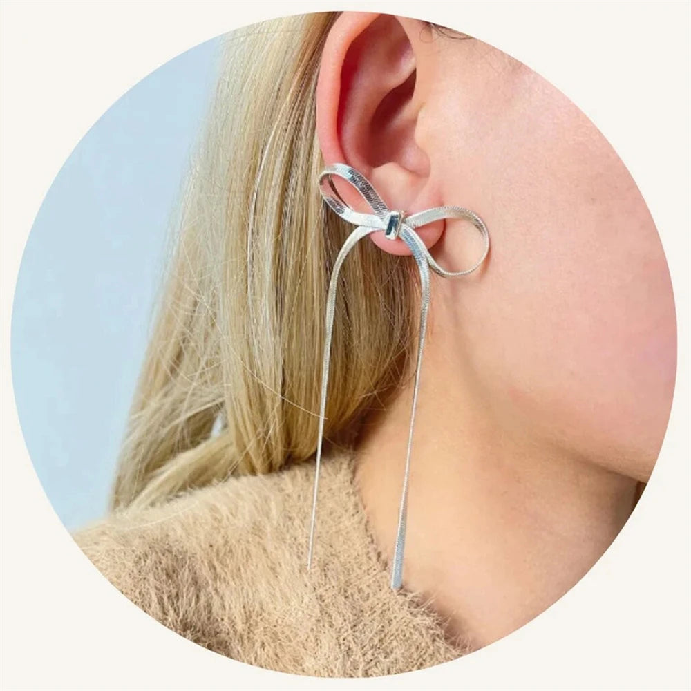 Chic Bow Tassel Earrings