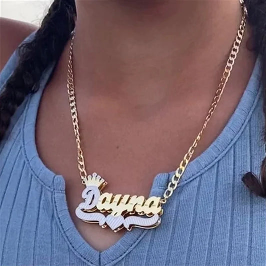 Elegant Crown Name Necklace