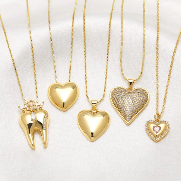 Classic Gold Heart Pendant Necklace