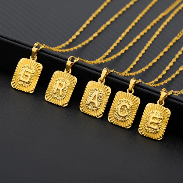 Shimmering Gold Initial Necklace