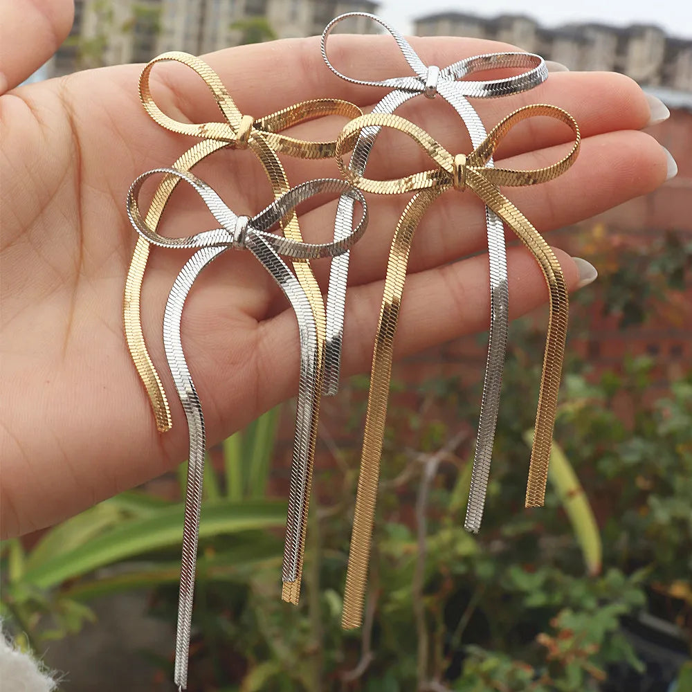 Chic Bow Tassel Earrings