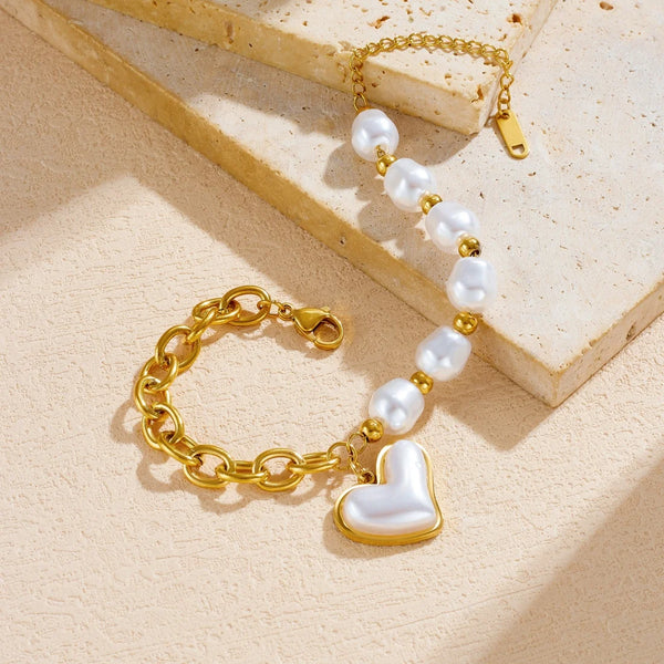 Urban Pearl Link Chain Bracelet