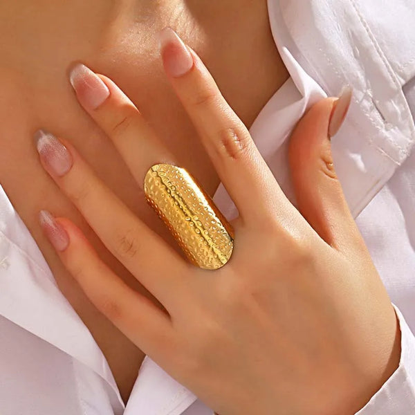 Bold Geometric Stainless Steel Ring