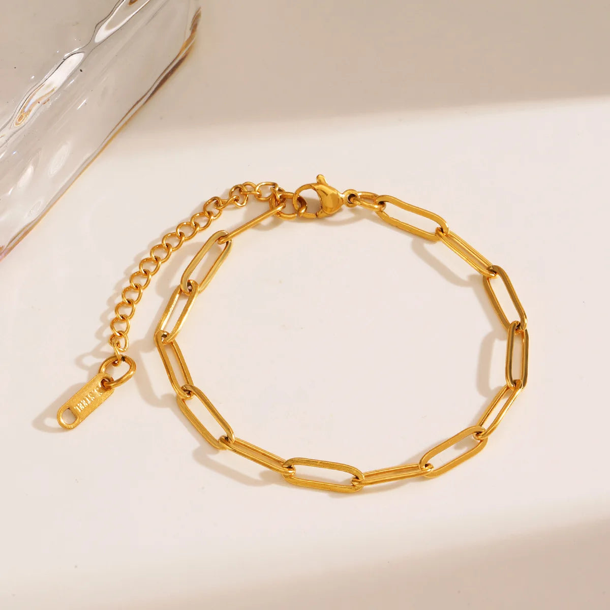 Chic Gold Paperclip Necklace & Bracelet Set