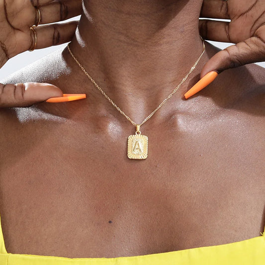 Shimmer & Sparkle Gold Initial Necklace