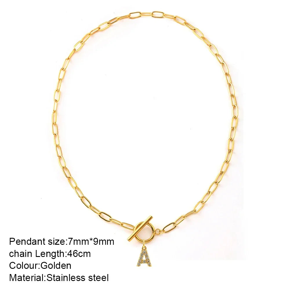 Timeless Golden Initial Charm Necklace