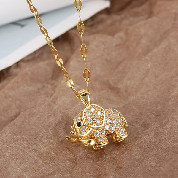 Urban Alloy Elephant Cubic Zirconia Pendant