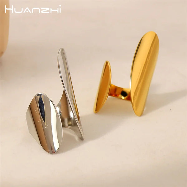 Shiny Gold Geometric Ring