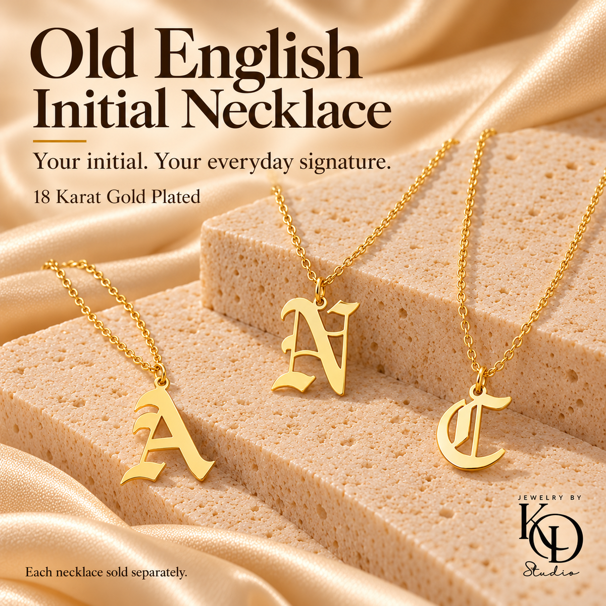 Old English Initial Necklace hero